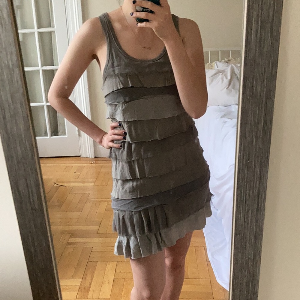 THEORY TIERED RUFFLE MINI DRESS - Picture 5 of 5